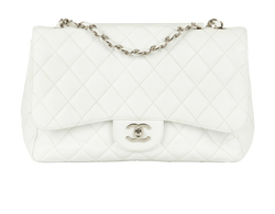 Classic Jumbo Flap, Caviar, White, 12327922 (2008-09), 2*